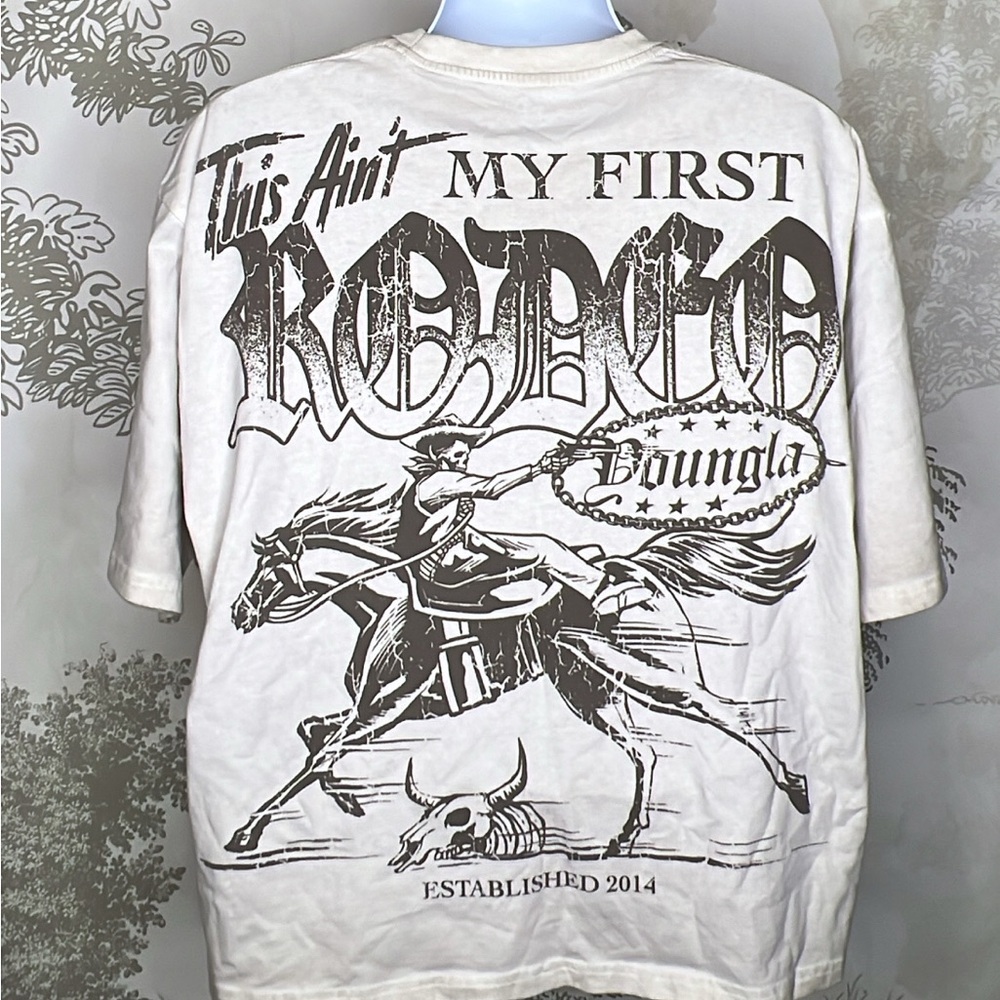 YoungLA Western Graphic Tee in White and Black